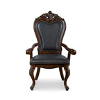 Chaises de salle à manger avec accoudoirs Eugene de Furniture of America, en bois massif traditionnel, avec garniture cloutée et pieds cabrioles (Lot de 2)