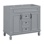 Meuble-lavabo moderne de 36 po avec vasque et armoire à miroir, 2 portes et 2 tiroirs