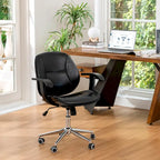 Fauteuil de bureau pivotant réglable en similicuir Glitzhome avec accoudoir, design ergonomique