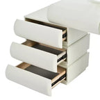 Coiffeuse de Luxe Whisen avec Miroir, Meuble Coiffeuse avec Armoire Latérale Mobile, 6 Tiroirs de Rangement et Tabouret