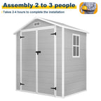 Abri de jardin en résine toutes saisons avec plancher, 1,8 m x 1,2 m/1,8 m x 2,4 m/2,4 m x 1,8 m/2,4 m x 3 m, Spire Tool Shed