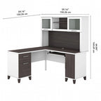 Bureau d'angle en L 60" Bush Furniture Somerset avec huche de rangement