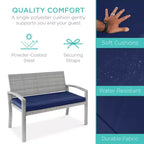 Banc de jardin en osier d'extérieur 2 places Best Choice Products avec coussin, capacité de 317 kg