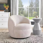 Fauteuil baril pivotant Roundhill Furniture Galleria 360 en similicuir sherpa