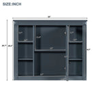 Meuble-lavabo moderne de 36 po avec vasque et armoire à miroir, 2 portes et 2 tiroirs