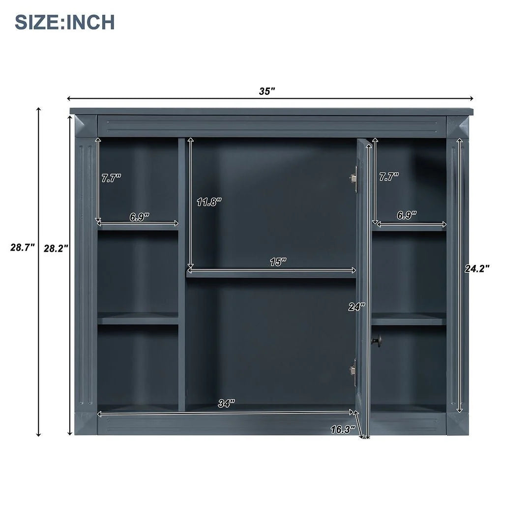 Meuble-lavabo moderne de 36 po avec vasque et armoire à miroir, 2 portes et 2 tiroirs