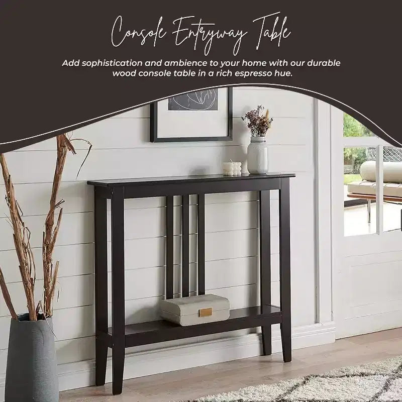 Console étroite avec étagères pour entrée, couloir ou salon