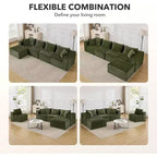 Canapé modulaire sectionnel nuage 107/137, canapé sans armature à assise profonde, canapés de sol confortables convertibles avec poufs et mousse à mémoire de forme