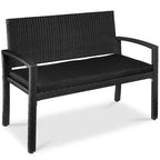 Banc de jardin en osier d'extérieur 2 places Best Choice Products avec coussin, capacité de 317 kg