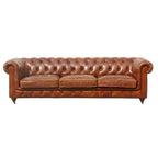 Canapé chesterfield capitonné Pasargad Home Paris Club, marron - 28,7 H x 97,2 L x 39 P