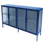 Meuble élégant à 4 portes en verre trempé, 4 portes en verre, étagère réglable