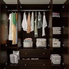 Hitow Armoire 2 grands tiroirs zone de suspension centrale avec miroir Style minimaliste