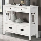 Console avec 4 tiroirs et une étagère de rangement