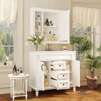 Meuble-lavabo moderne de 36 po avec vasque et armoire à miroir, 2 portes et 2 tiroirs