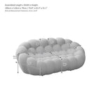 Canapé paresseux courbé 2 places Bubble de forme nid d'abeille avec tissu textile 3D pour salon et appartement