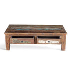 Table basse en bois ancien recyclé fabriquée à la main (Inde)