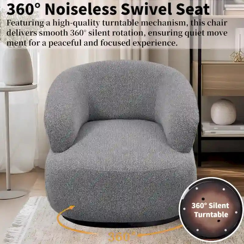 Fauteuil moderne Kieon 33W 360 pivotant en forme de tonneau - Lot de 2
