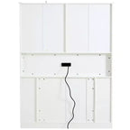 Armoire de cuisine autoportante haute Whisen 71, grand buffet de rangement pour salle à manger avec 4 portes pliantes, étagères et casiers à vin
