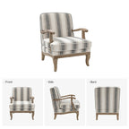 Fauteuil Rinaldo Farmhouse en polyester avec pieds en bois massif, lot de 2, par HULALA HOME