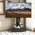 Meuble TV pour téléviseurs de 32 à 75 pouces, Chariot TV mobile à hauteur réglable avec tiroir et roulettes pour salon, chambre, bureaux -ModernLuxe