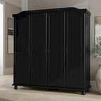 Palace Imports Kyle Armoire 4 portes 100 % en bois massif avec portes en bois massif ou portes miroir