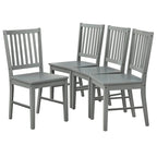 Lot de 4 chaises de salle à manger à barreaux en bois massif, cadre robuste, design classique, montage facile