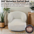 Fauteuil moderne Kieon 33W 360 pivotant en forme de tonneau - Lot de 2