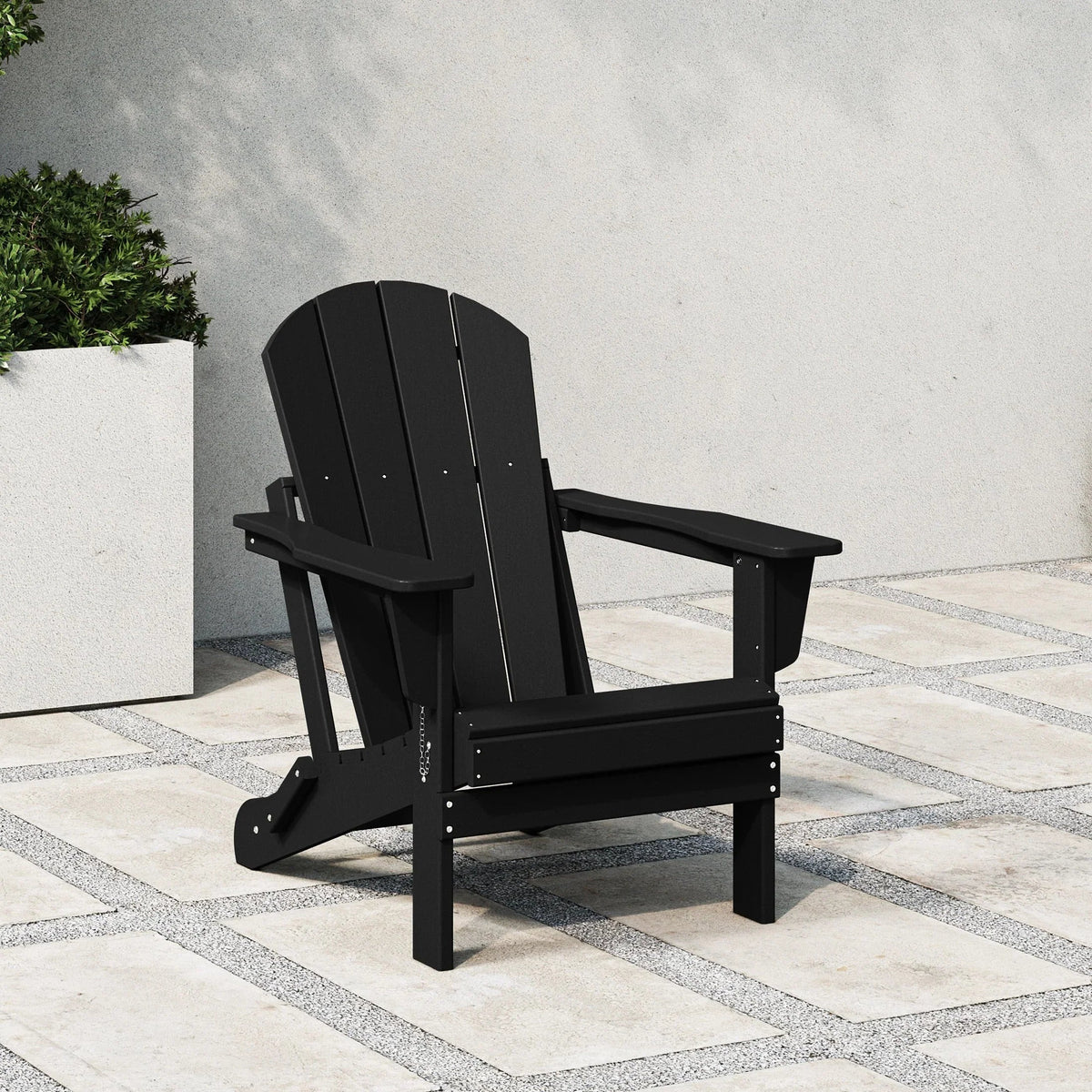 Chaise Adirondack pliante d'extérieur tout temps Polytrends Laguna résistante à la décoloration pour patio