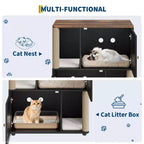 Meuble cache-litière double avec poteaux à griffer et tapis de litière à double couche pour animaux de compagnie d'intérieur