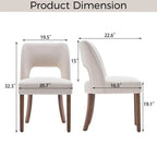 Lot de 4 chaises de salle à manger rembourrées en tissu