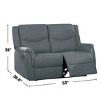 Causeuse inclinable manuelle recouverte d'un tissu façon toile de jute