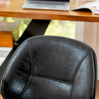 Fauteuil de bureau pivotant réglable en similicuir Glitzhome avec accoudoir, design ergonomique