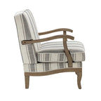 Fauteuil Rinaldo Farmhouse en polyester avec pieds en bois massif, lot de 2, par HULALA HOME