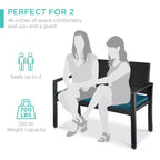 Banc de jardin en osier d'extérieur 2 places Best Choice Products avec coussin, capacité de 317 kg