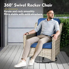 Ensemble de conversation de jardin 9 pièces XIZZI avec fauteuil pivotant