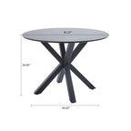 Table de salle à manger ronde minimaliste moderne avec plateau en MDF et pieds en métal