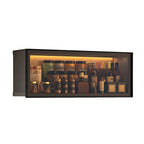 Vaisselier de cuisine en verre mural flottant en métal gris