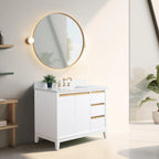 Meuble-lavabo Vanity Art avec évier en céramique et dessus en marbre reconstitué