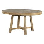 Table de salle à manger ronde extensible TREXM Farmhouse avec plateau en bois de 16 feuilles