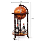 Bar globe porte-bouteilles Costway 17,5 po en bois style italien du XVIe siècle