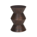 Table d'appoint bohème en manguier avec motifs géométriques | Brun foncé