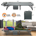 Lit de camping pliant épaissi DoCred amélioré avec matelas épais