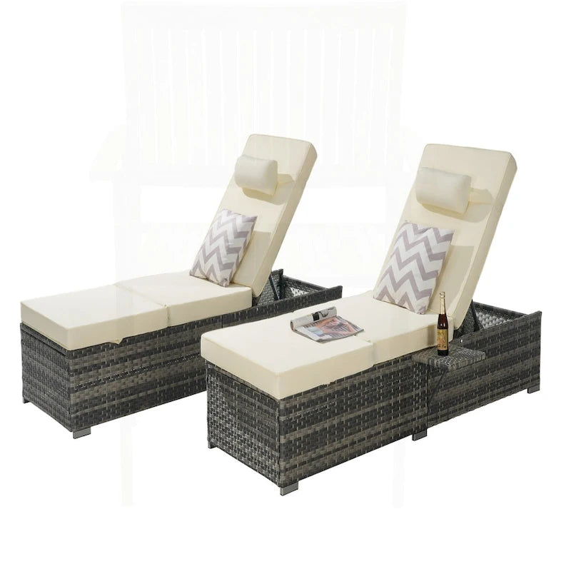 Excellent ensemble de chaises longues d'extérieur pour la relaxation et les loisirs
