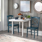 Ensemble de salle à manger 3 pièces avec table à rallonges style cottage rustique