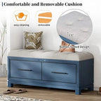 Banc à chaussures avec coussin amovible et rangement dissimulé pour l'organisation de l'entrée et du salon