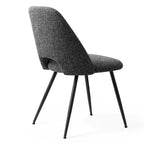 Lot de 4 Chaises de Salle à Manger Rembourrées Modernes, Chaises de Salle à Manger sans Accoudoirs avec Pieds en Métal Noir, Chaises d'Appoint Confortables pour Cuisine et Salle à Manger-Panipeachy