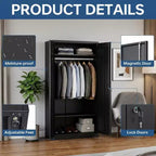 Armoire penderie en acier robuste de 183 cm avec serrure, armoires de rangement de garage en métal, armoire de rangement en métal pour la maison, la chambre, le bureau, le placard