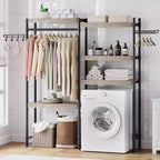 Étagère au-dessus du Lave-linge, Étagère de Rangement pour Sèche-linge à 5 Niveaux avec Hauteur Réglable, Étagère de Salle de Bain, Rangement Gain de Place pour Salle de Bain, Buanderie