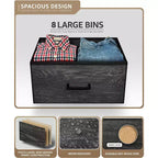 Commode Sorbus 8 tiroirs – Unité de rangement avec cadre en acier, plateau en bois, bacs en tissu – pour chambre à coucher, placard, bureau et plus encore