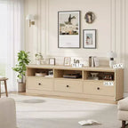 Meuble TV Mid-Century Modern de 178 cm avec tiroir de rangement et étagères ouvertes